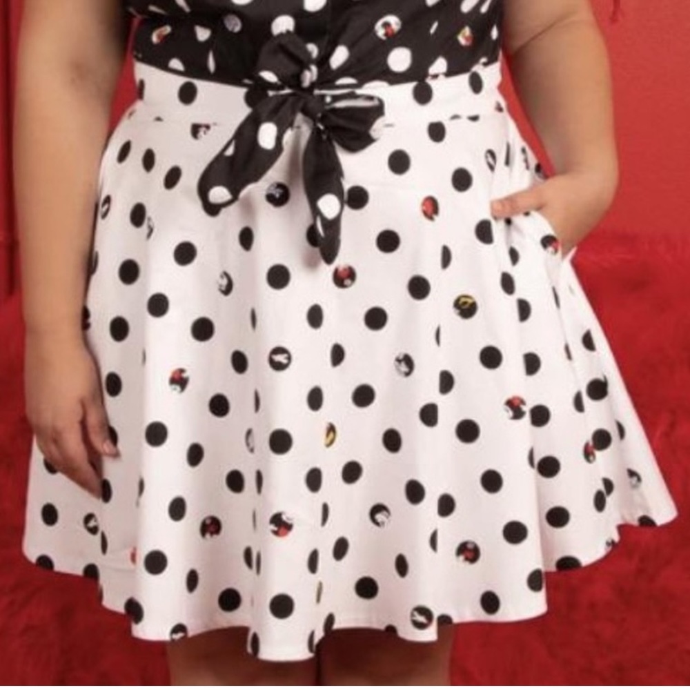 Disney x Stitch Shoppe Mickey Minnie Peek A Boo Dot Skirt